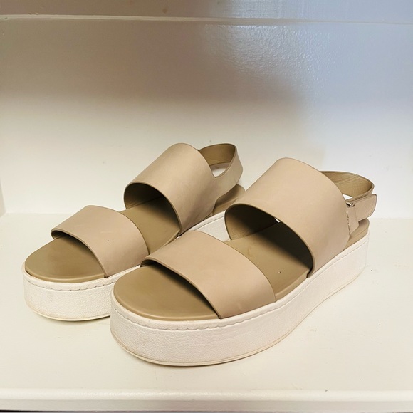 Vince Westport Platform Sandal, Light Straw, Size 9 - Picture 2 of 9